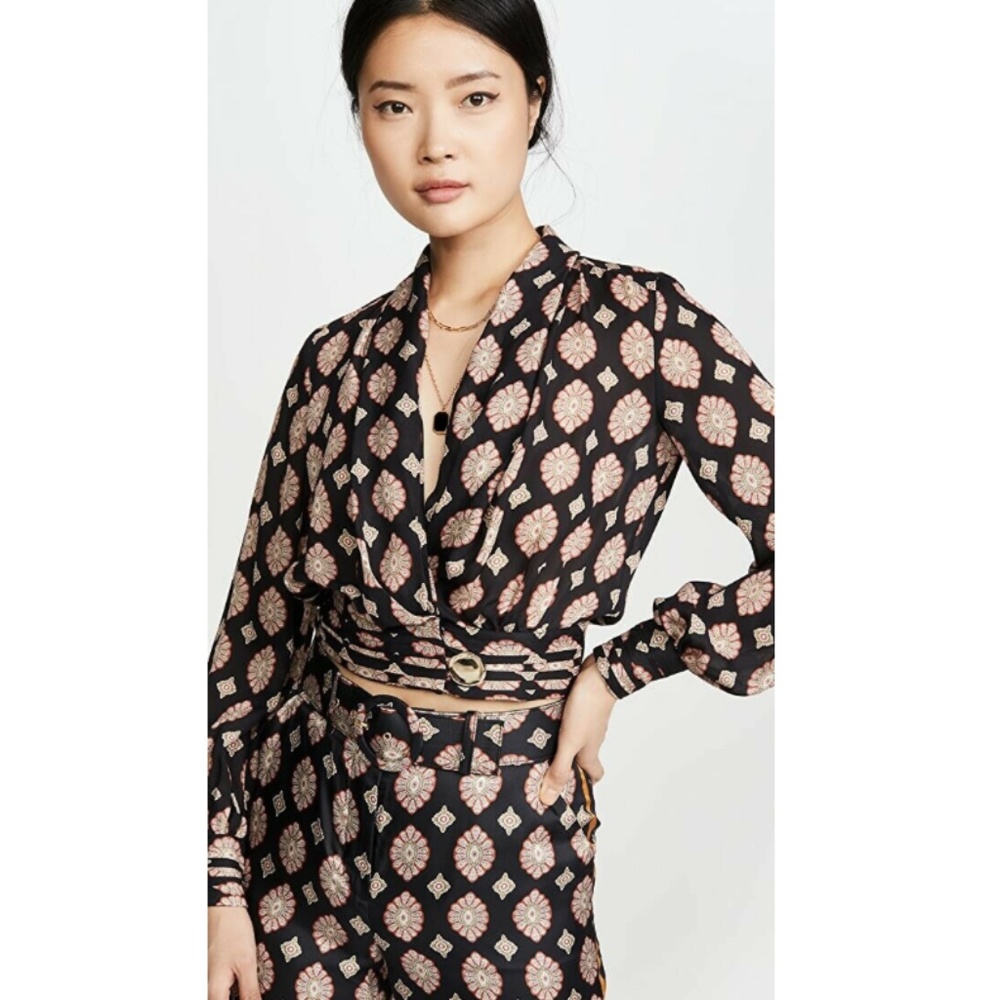 NWT NICHOLAS Shaila faux wrap cropped top - size 0